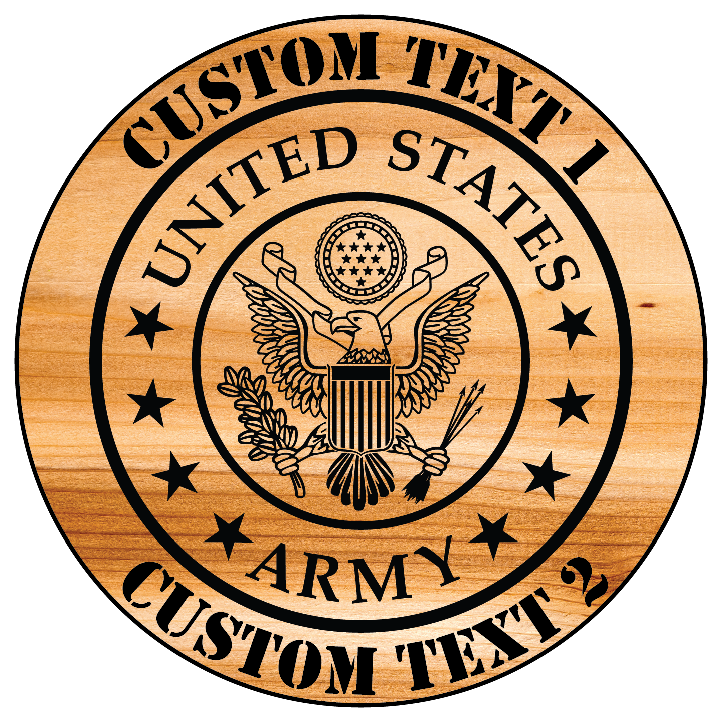 Carved and Painted Personalized US Army Plaque