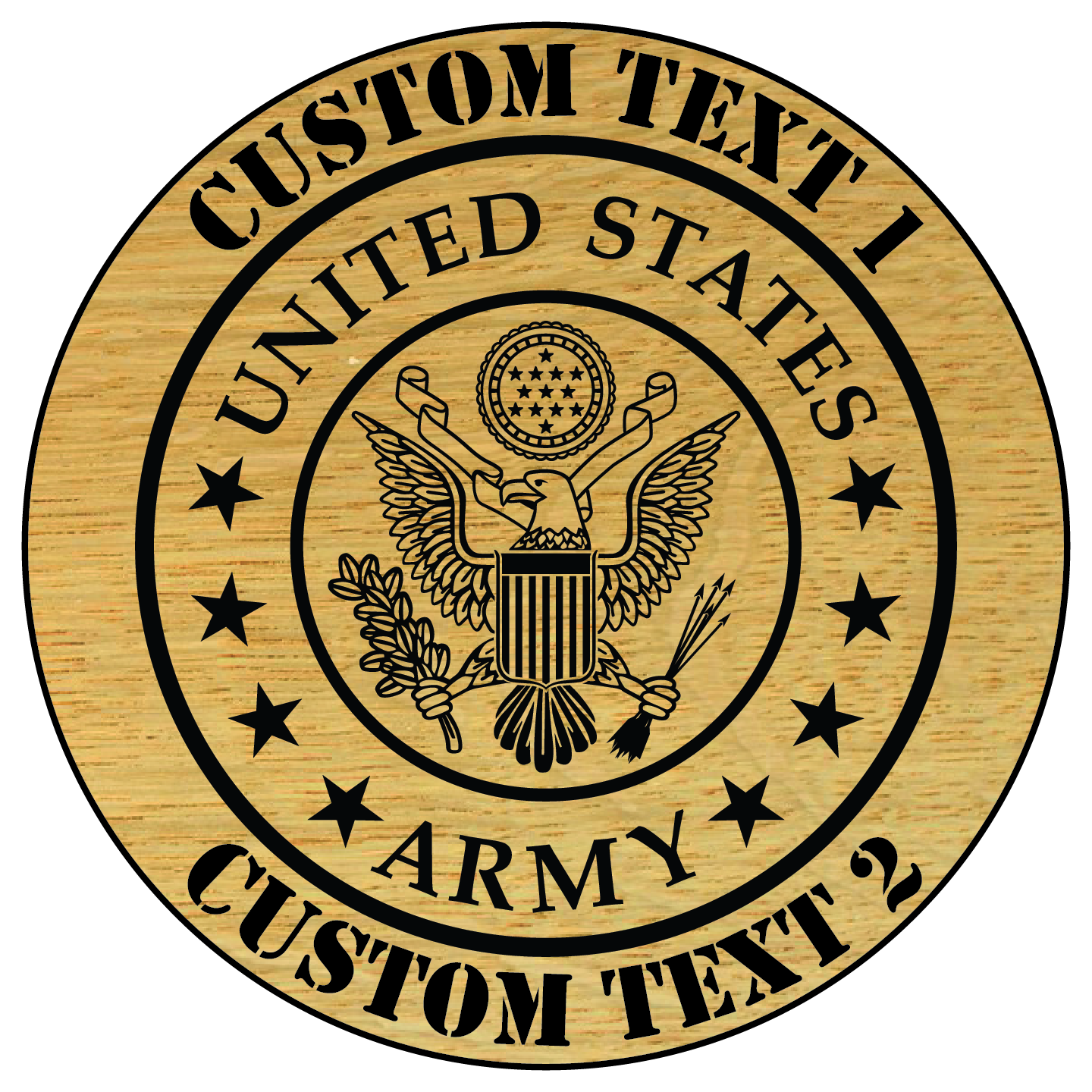 Carved and Painted Personalized US Army Plaque