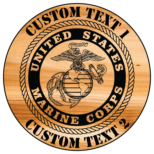 Carved and Painted Personalized US Marine Corps Plaque