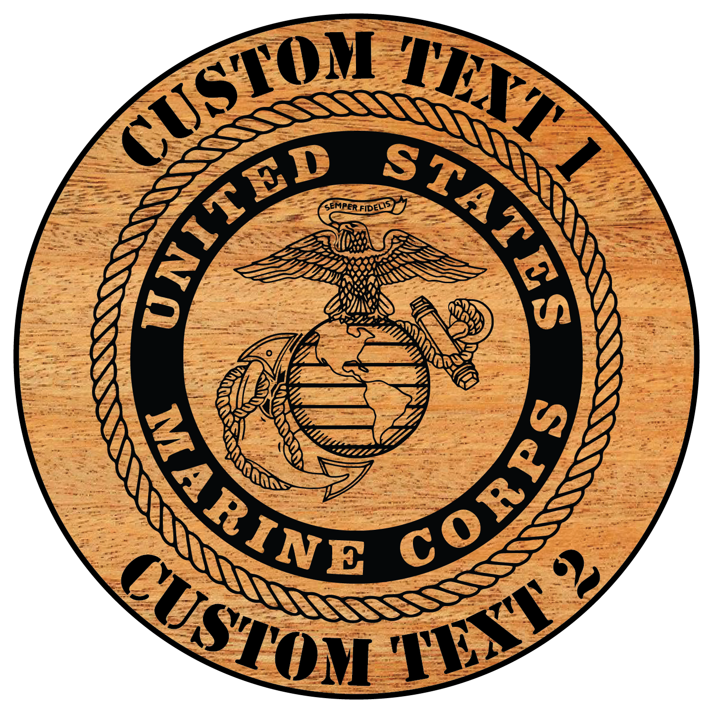 Carved and Painted Personalized US Marine Corps Plaque