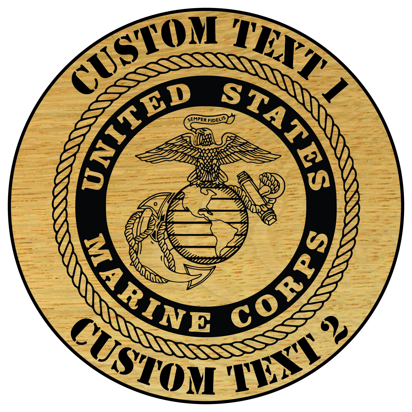 Carved and Painted Personalized US Marine Corps Plaque