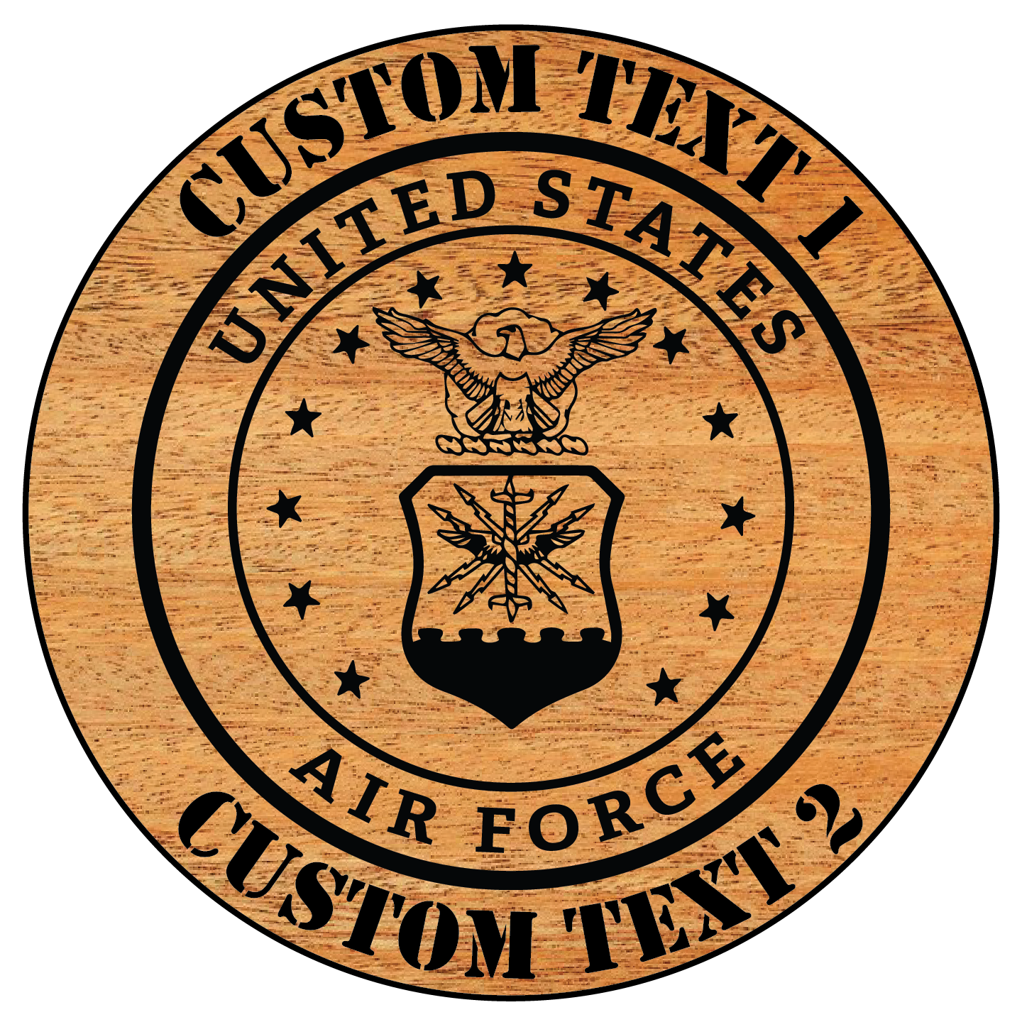 Carved and Painted Personalized US Air Force Plaque