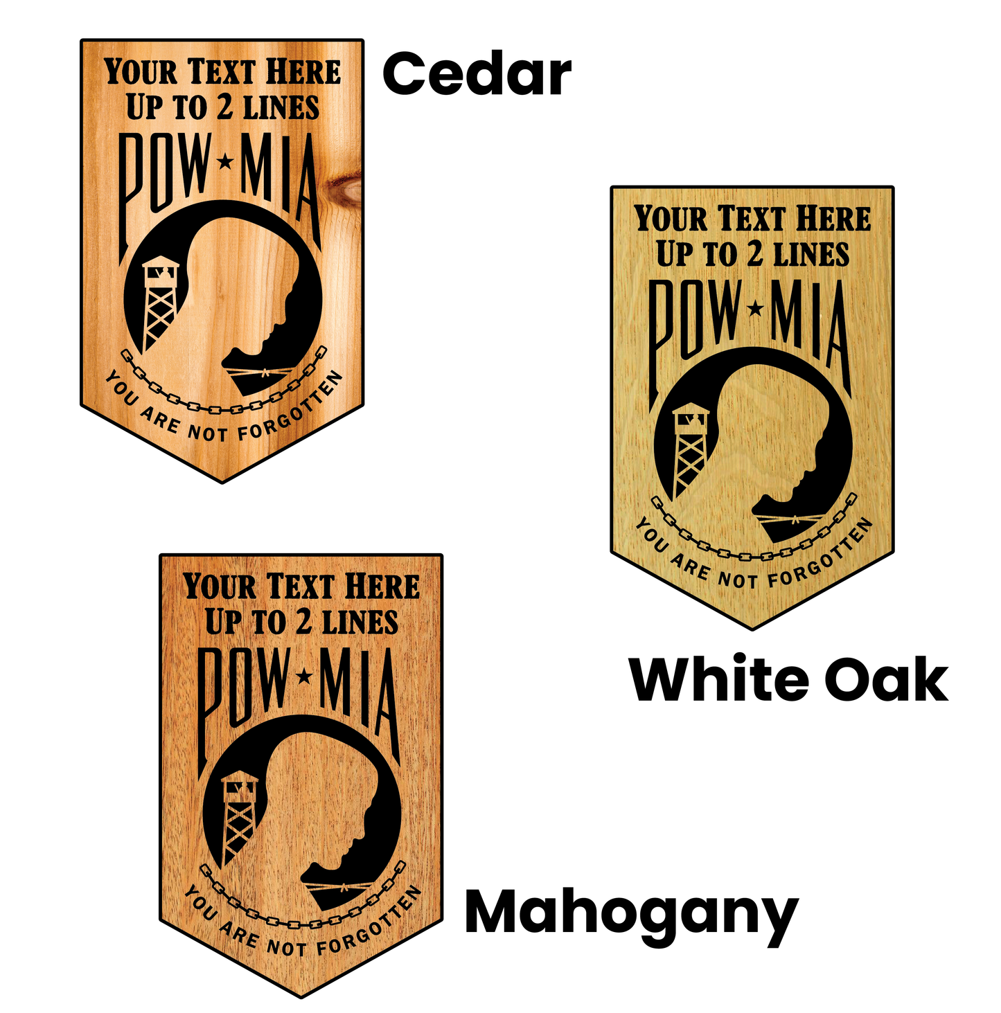 POW MIA Wooden Plaque with Personalized Text