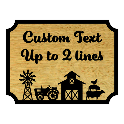 Custom Wooden Sign with Farm Sign and Personalized Text