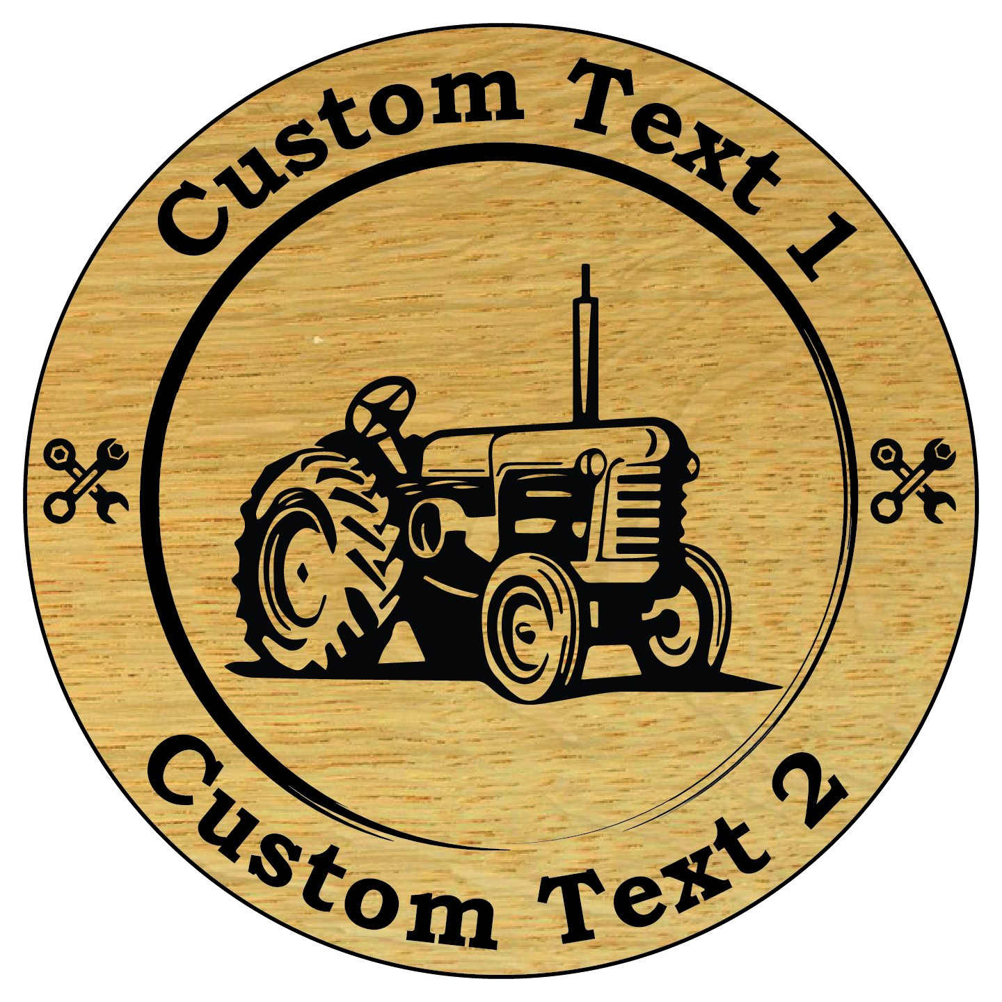 Wooden Farm Sign with Tractor and Personalized Text