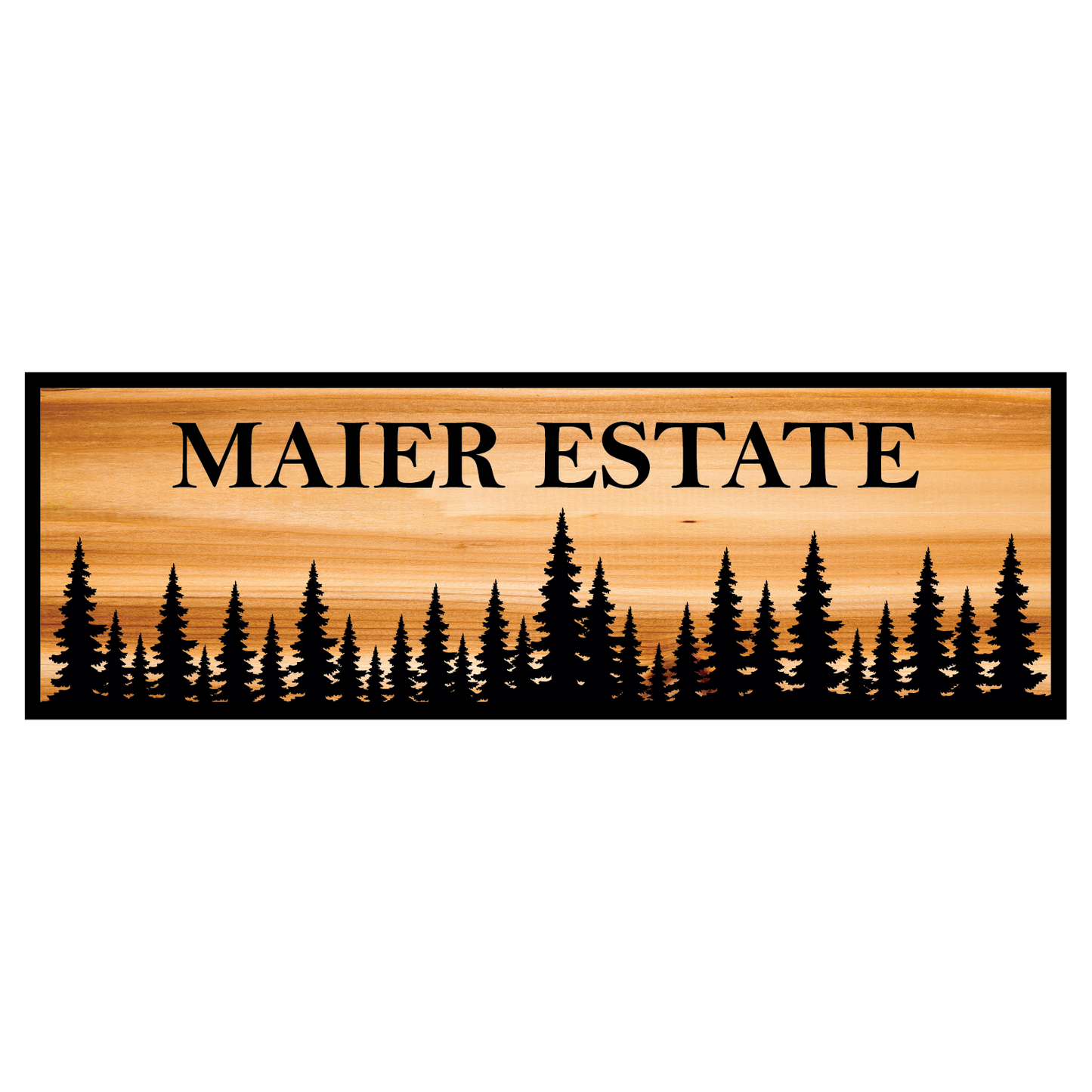 Custom Wooden Sign with Forest Line