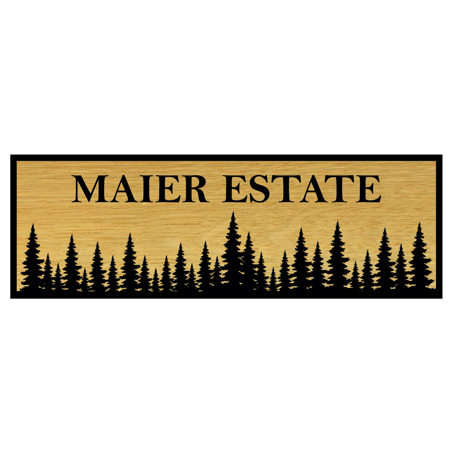 Custom Wooden Sign with Forest Line