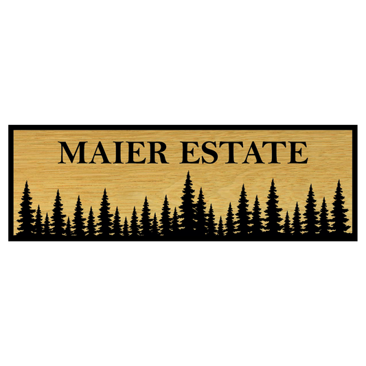 Custom Wooden Sign with Forest Line