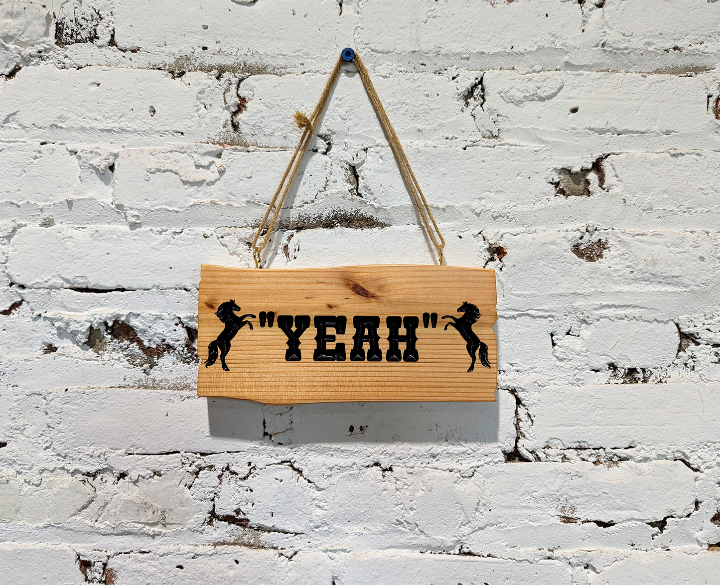 Custom Text Ranch Style Sign with Horses