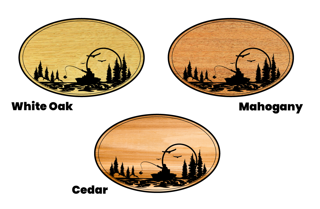 Custom Wooden Sign with Fishing Scene and Personalized Text