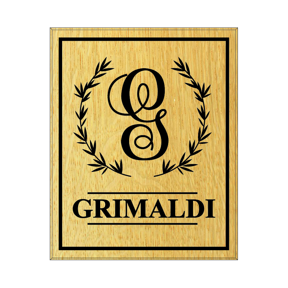 Custom Monogram and Family Name on Quarter-Sawn White Oak or Mahogany