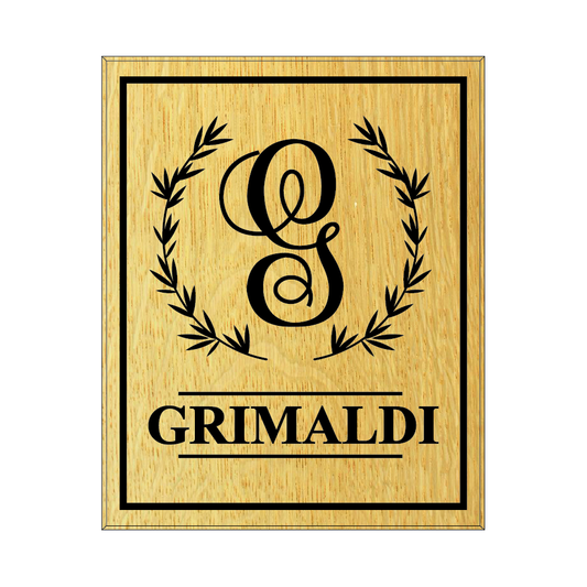 Custom Monogram and Family Name on Quarter-Sawn White Oak or Mahogany