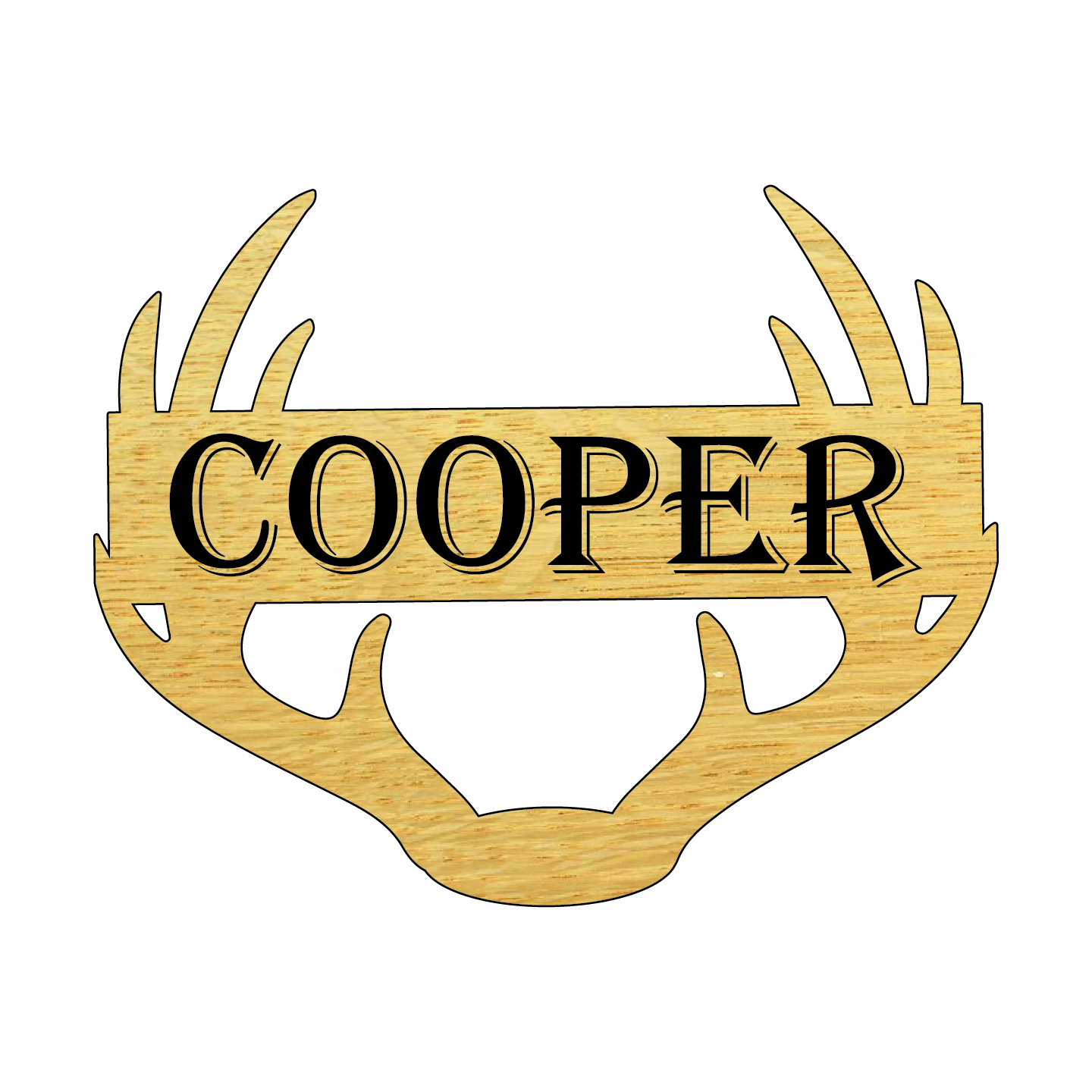 Antler / Deer Shaped wooden Sign / Personalized Engraving