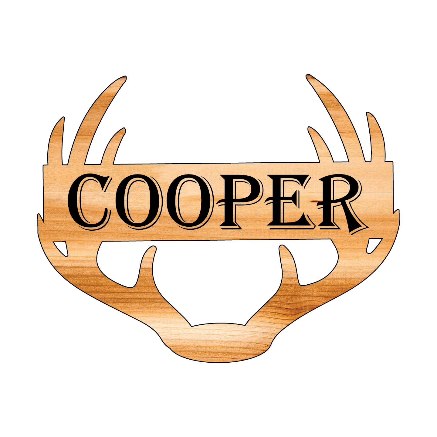 Antler / Deer Shaped wooden Sign / Personalized Engraving