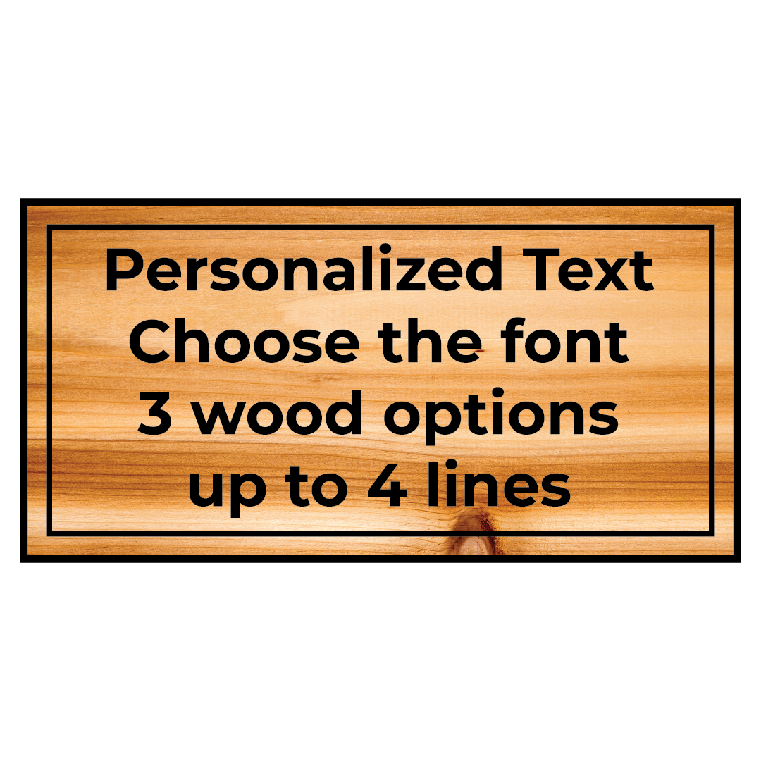 Simple Text Only Custom Wooden Sign - Rectangle 2:1 - 4 lines
