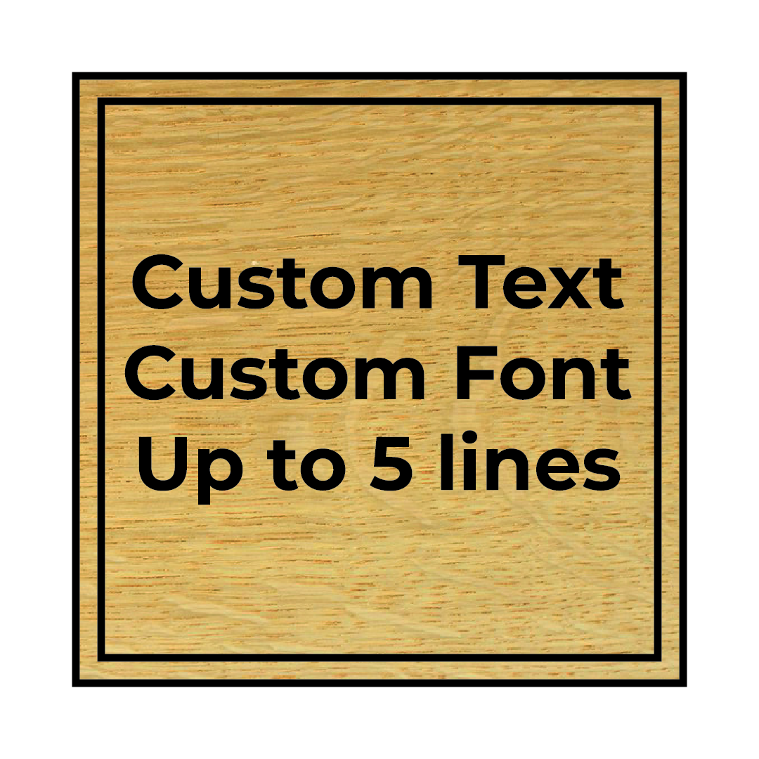 Simple Text Only Custom Wooden Sign - Square - 5 lines