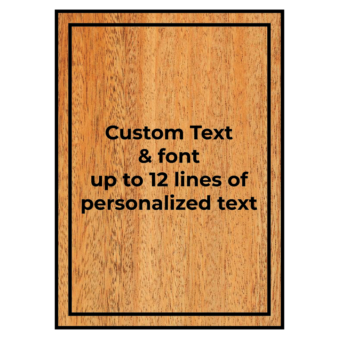 Simple Text Only Custom Wooden Sign - Rectangle 1:1.4 - 12 lines