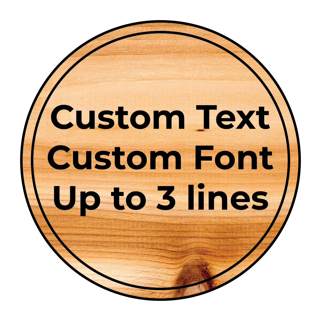 Simple Text Only Custom Wooden Sign - Circle - 3 lines