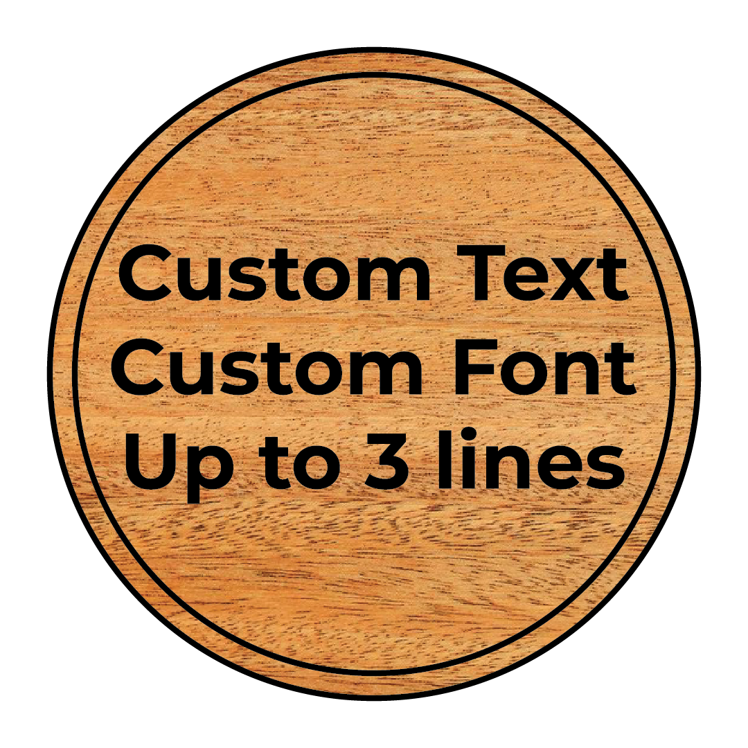 Simple Text Only Custom Wooden Sign - Circle - 3 lines