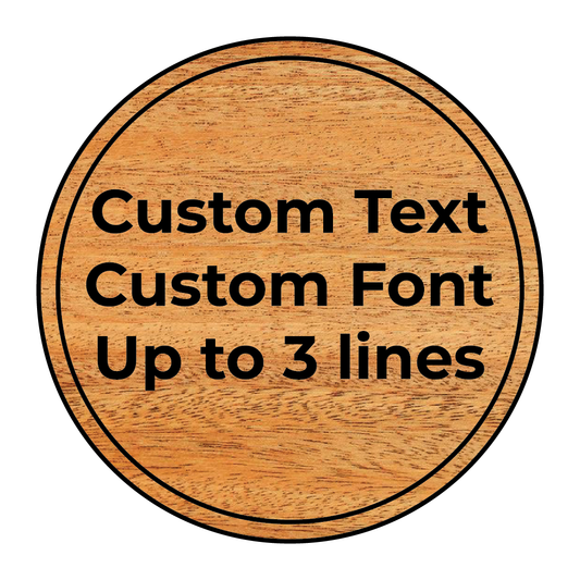 Simple Text Only Custom Wooden Sign - Circle - 3 lines