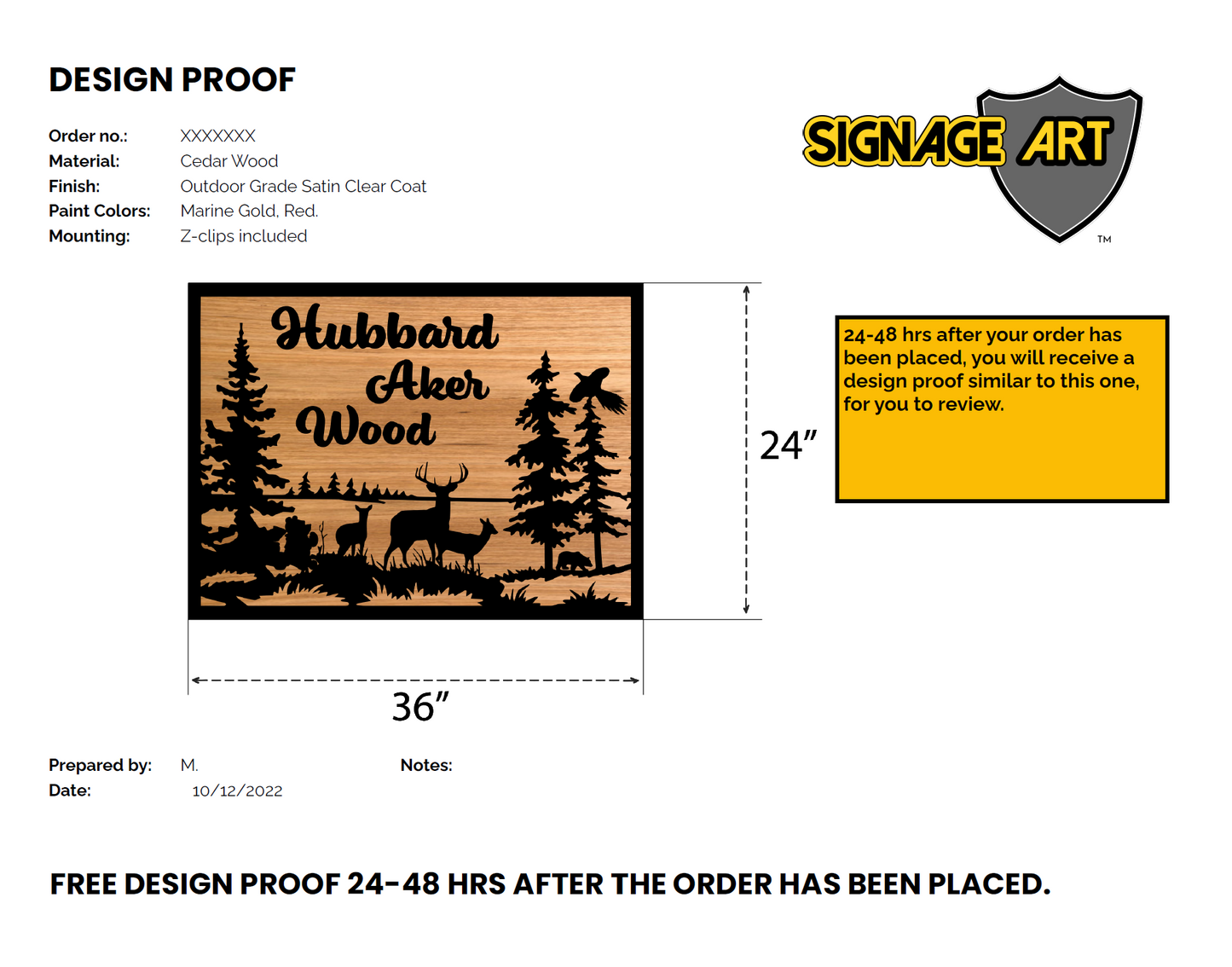 Custom Wooden Sign with Forest Line