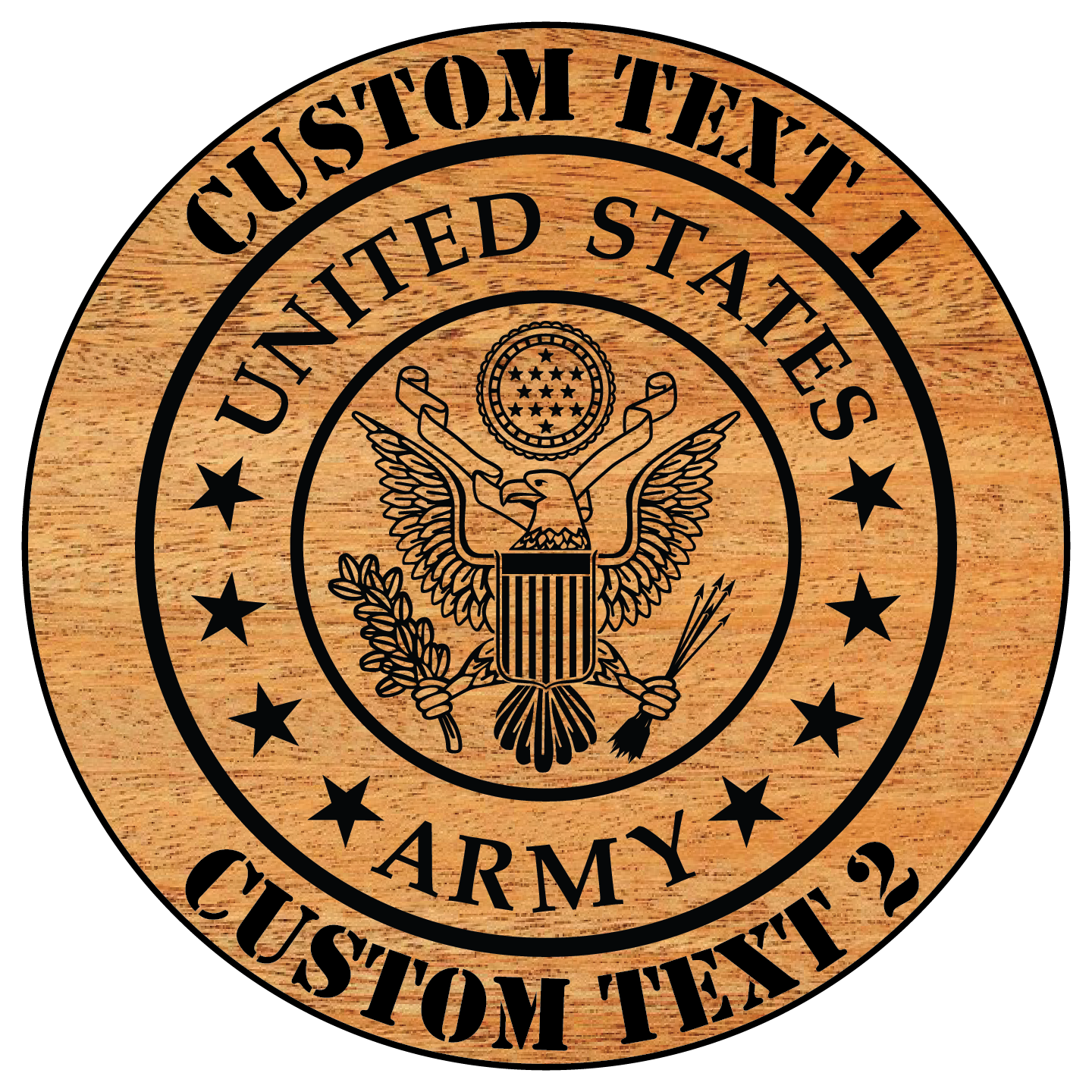 Carved and Painted Personalized US Army Plaque