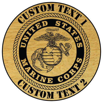Carved and Painted Personalized US Marine Corps Plaque