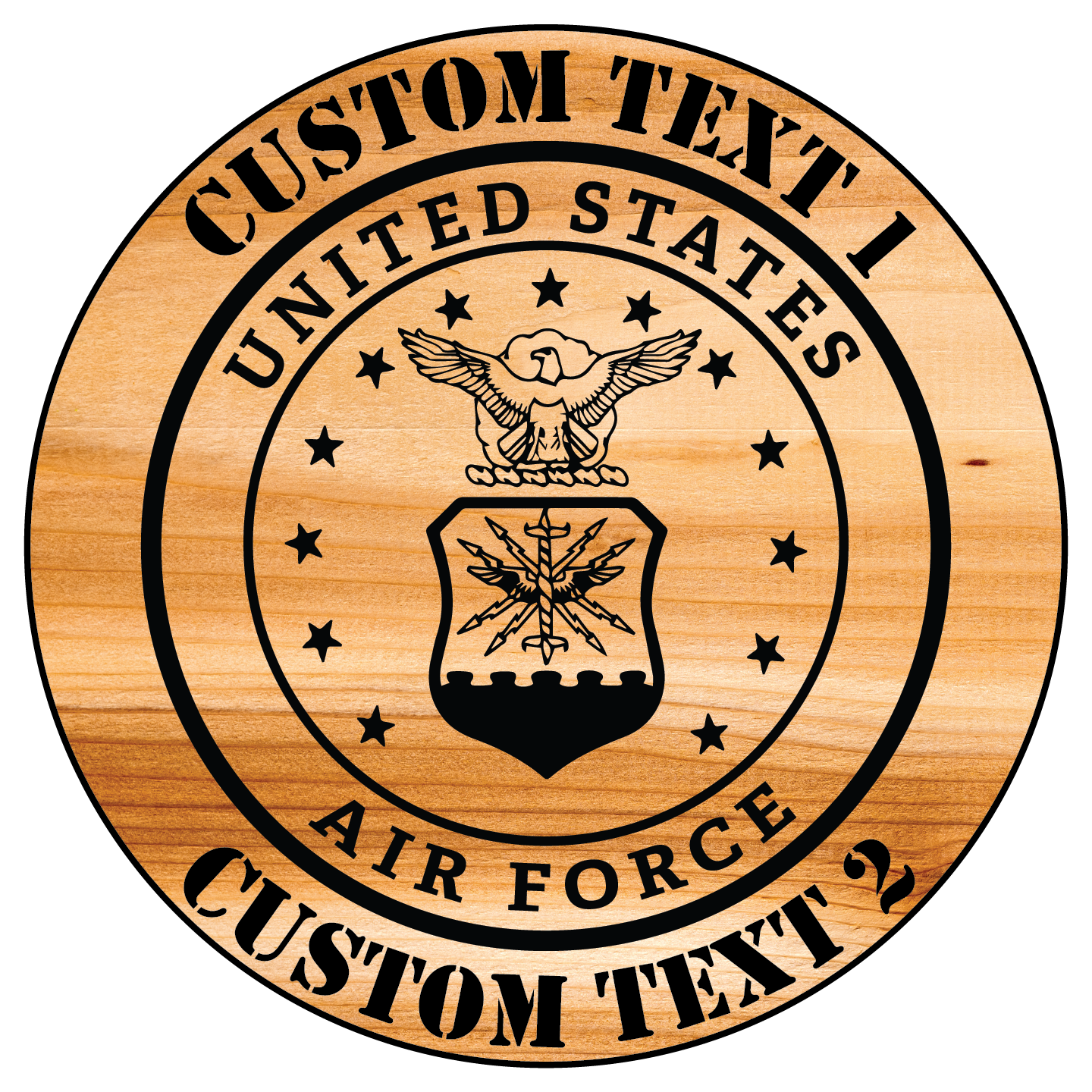 Carved and Painted Personalized US Air Force Plaque