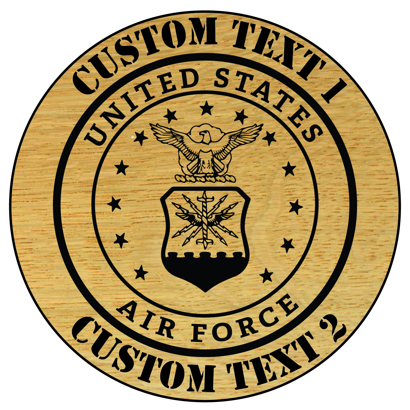 Carved and Painted Personalized US Air Force Plaque