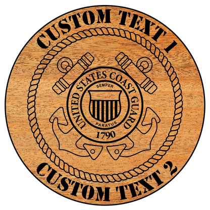 Carved and Painted Personalized US Coast Guard Plaque
