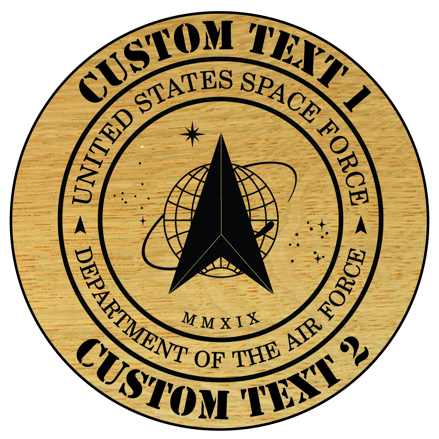 Carved and Painted Personalized US Space Force Plaque