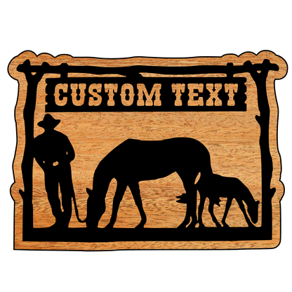 Rustic Ranch Sign with Personalized Text