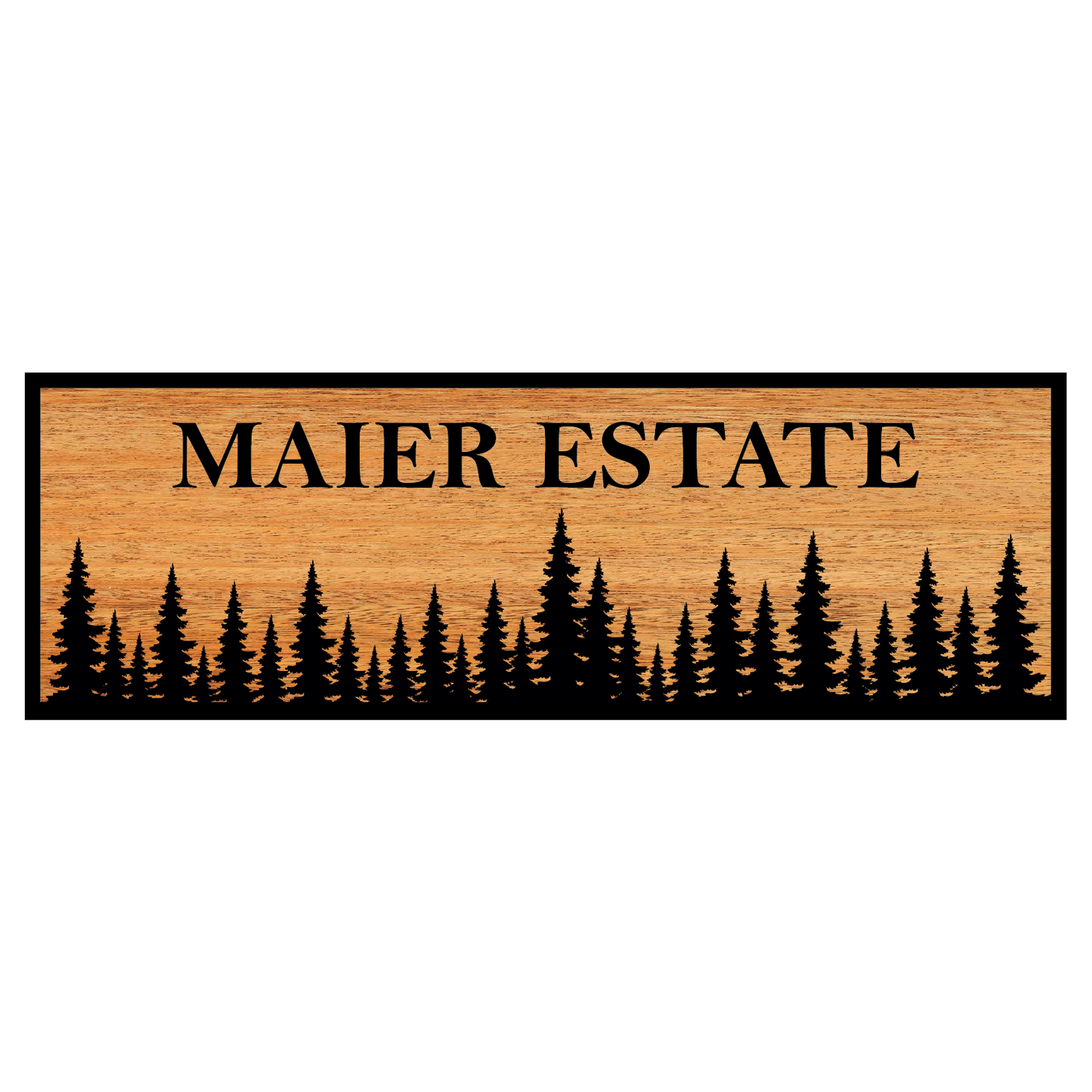 Custom Wooden Sign with Forest Line