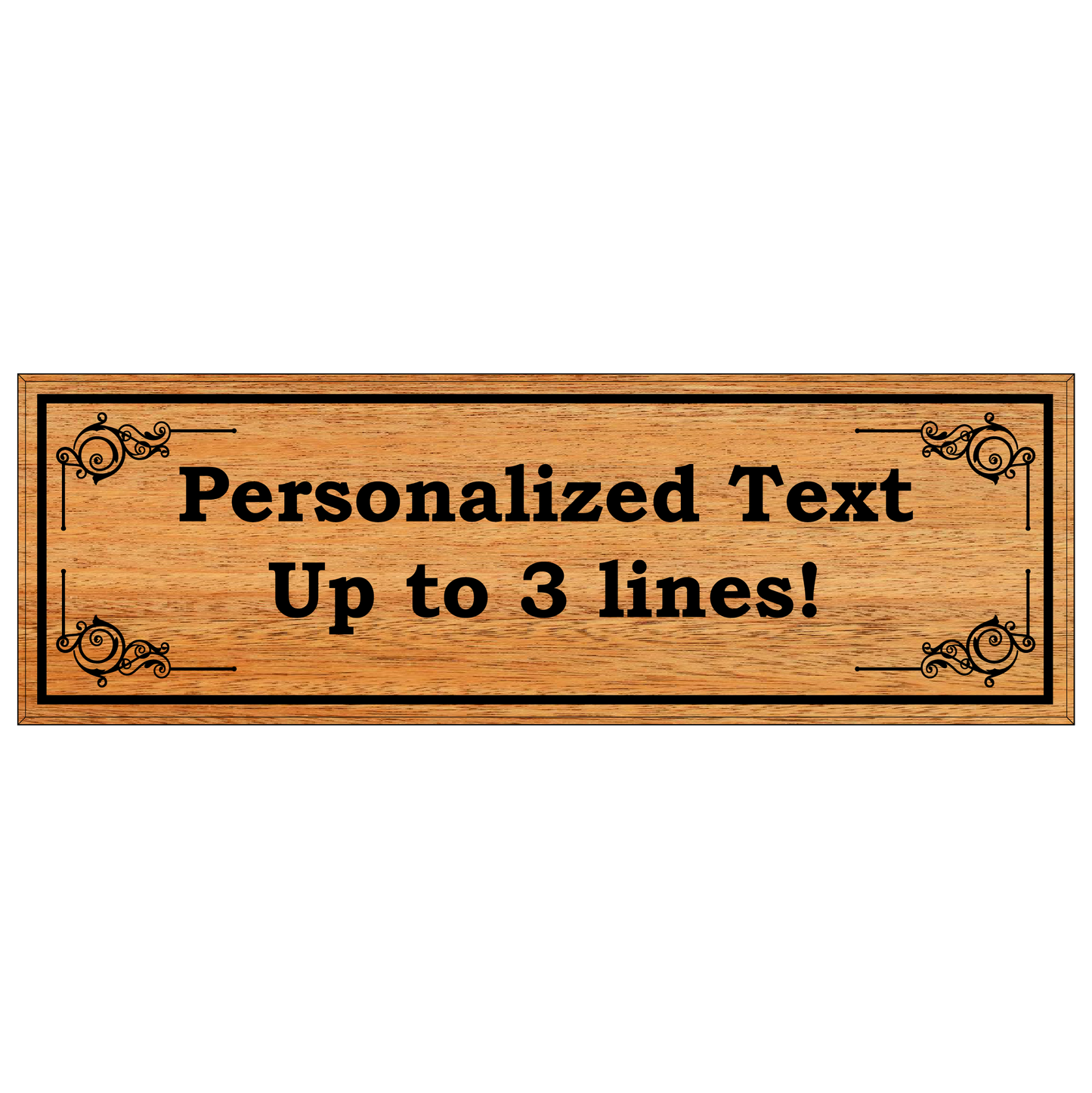 Custom Wooden Sign - Rectangular with Frame and Personalized Text