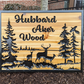Engraved Wooden Sign With Woodsy Landscape And Personalized Engraving