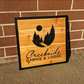 Custom Engraved Cedar Sign - Trees, River, Moon