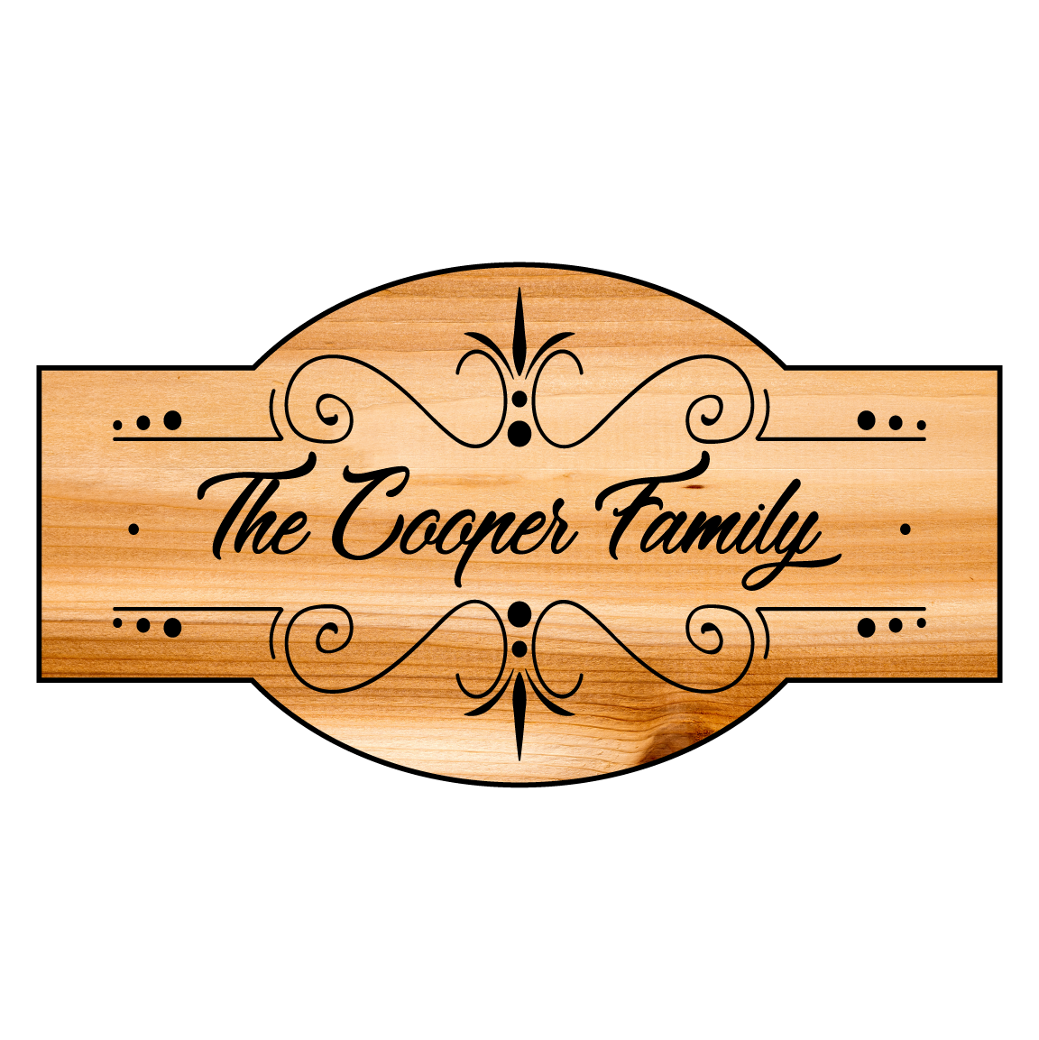Personalized Carved Wooden Sign with Custom Text / Family Name