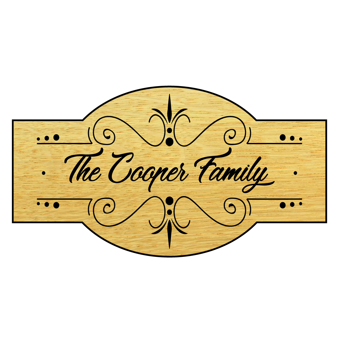 Personalized Carved Wooden Sign with Custom Text / Family Name
