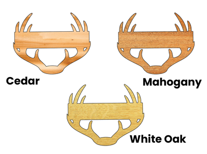 Antler Shaped Mahogany Sign With Personalized Engraving