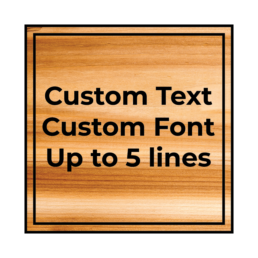 Simple Text Only Custom Wooden Sign - Square - 5 lines