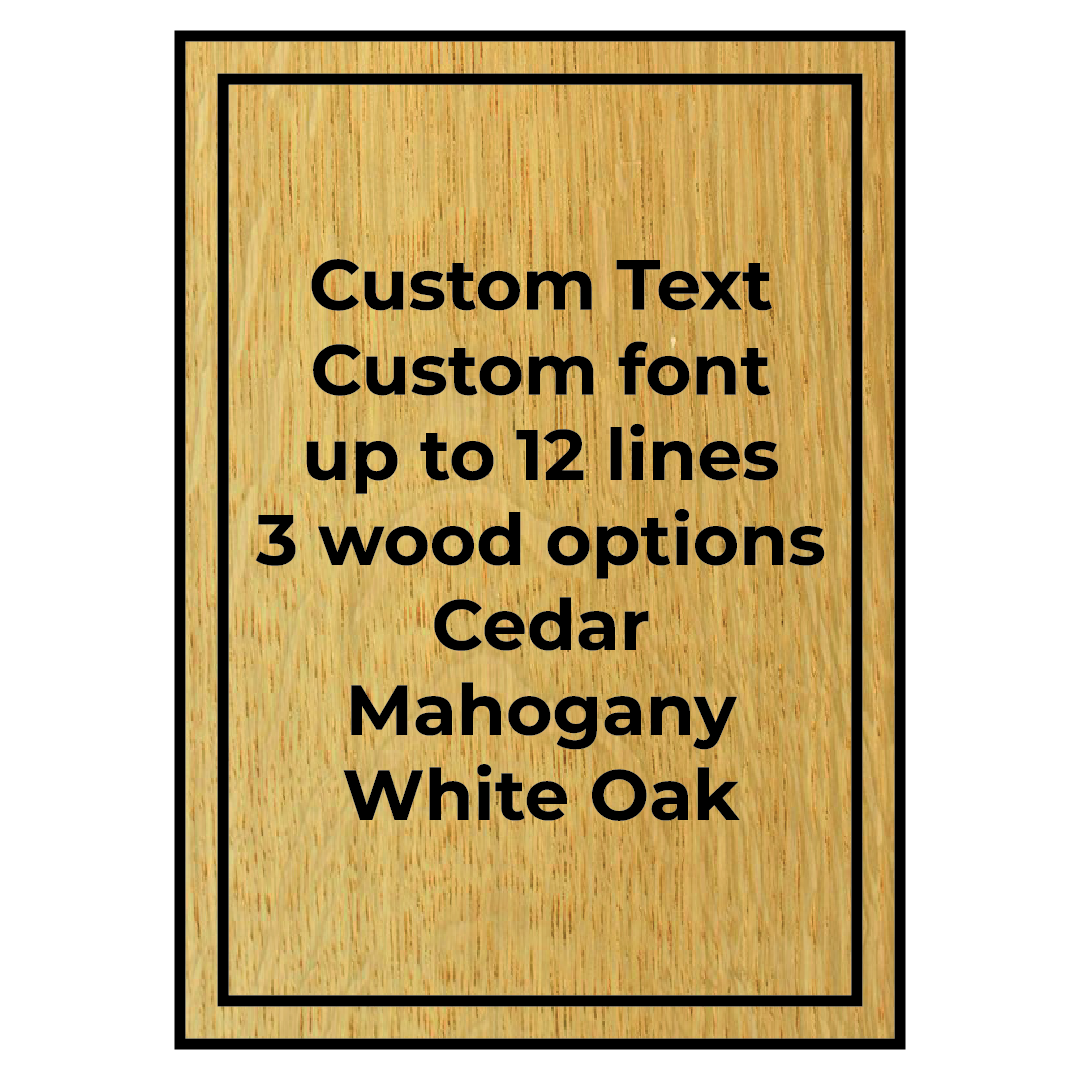 Simple Text Only Custom Wooden Sign - Rectangle 1:1.4 - 12 lines
