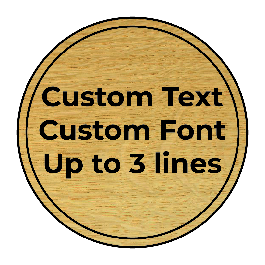 Simple Text Only Custom Wooden Sign - Circle - 3 lines